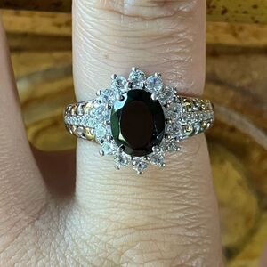 Natural Shungite Sterling Silver Ring Size 8